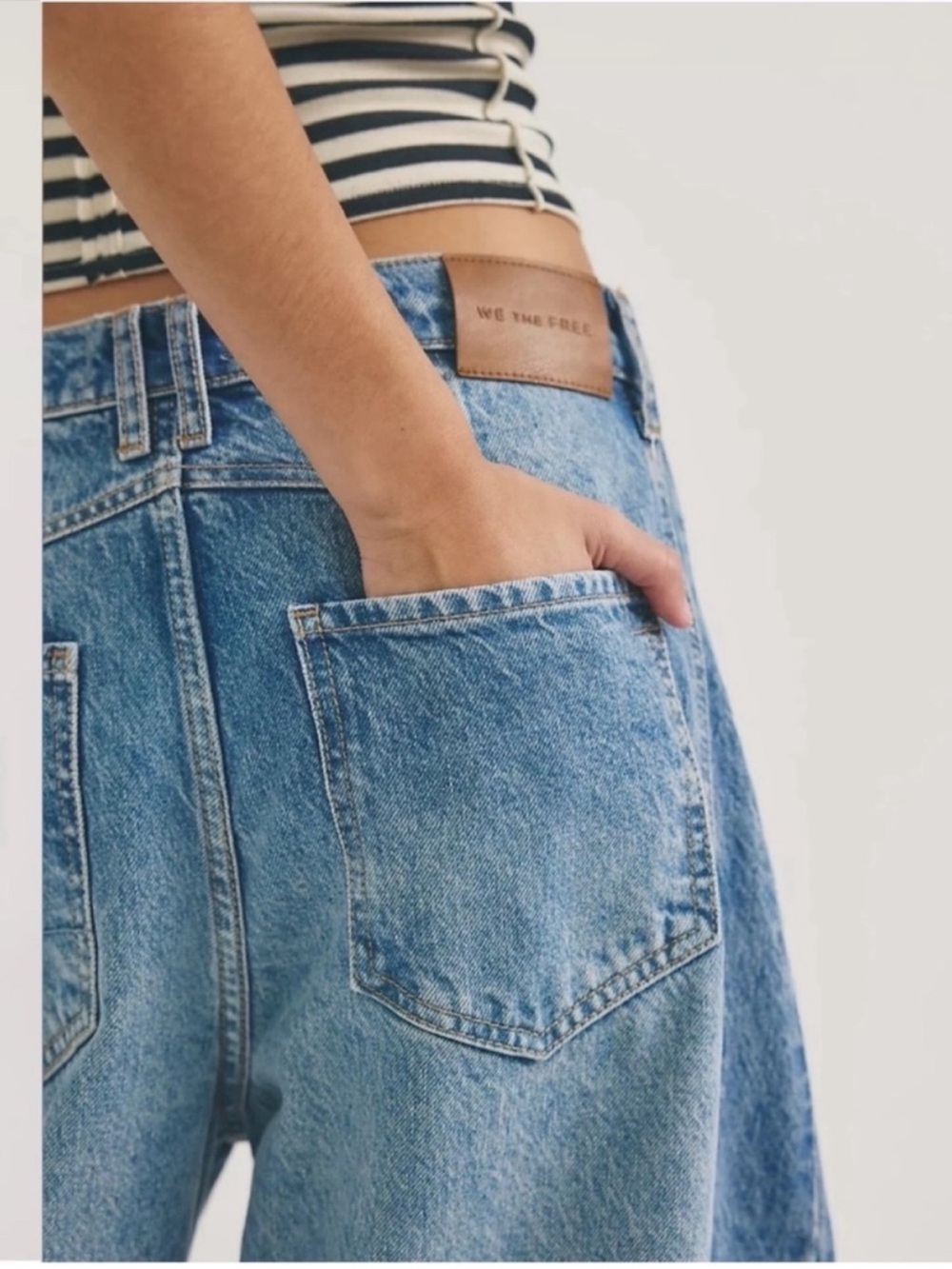 Free People Light Blue Wide Leg Jeans - Picture 3 of 3